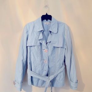 NINE WEST BELTED JACKET - NWT - SIZE LARGE - BLUE